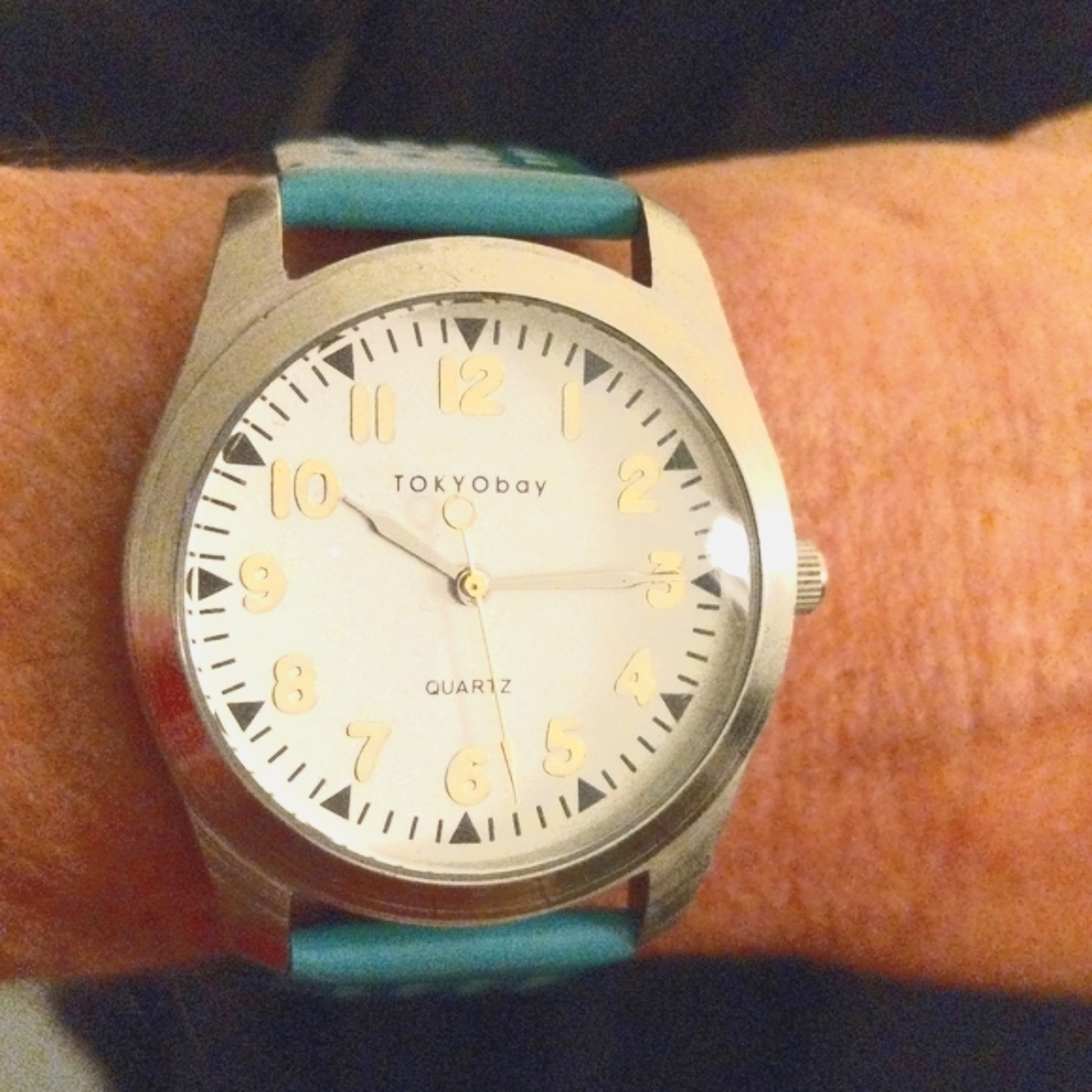 Toykobay Women's watch with teal leather band